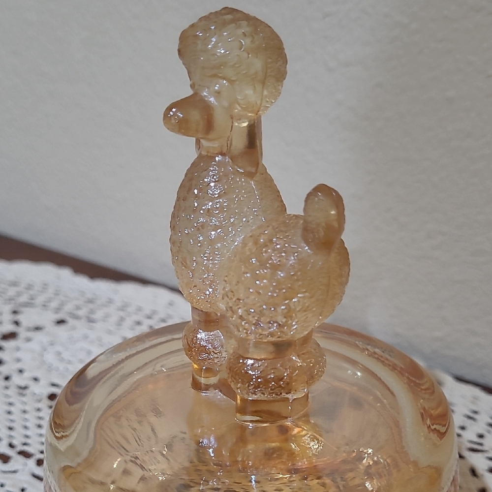 Vintage Glass Poodle Trinket Box - Picture 4 of 8